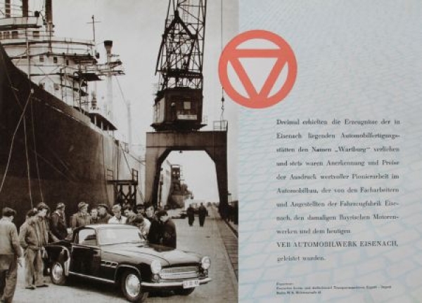 Wartburg Sportwagen Coupe Modelprogram 1959 Carbrochure (6109)